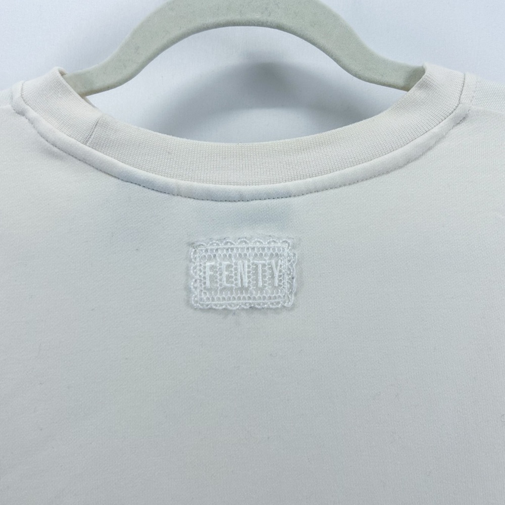 Puma X Rihanna Cream Oversized Lace up Long Sleeve Sweatshirt Mini Dress XS - Picture 9 of 10